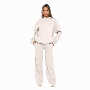 Premium Customized 100% Cotton Fleece Winter Embroidered Streetwear Tracksuits Solid Color Oversized Hoodie <b>Baggy</b> <b>Joggers</b> - Product Image 2
