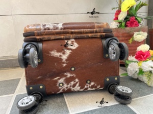 New Real Cowhide Leather Luggage Bags Multi Uses Handmade Trolley Bag Unisex <b>Big</b> Size Multi Uses <b>Suitcase</b> Hair on Hide - Product Image 4