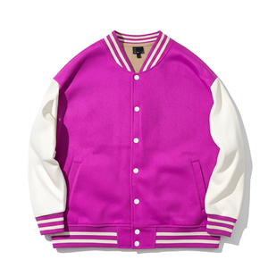 เสื้อแจ็คเก็ต Letterman พรีเมียม ผ้าวูลผสม แขนหนัง ทรงวาร์ซิตี้ ปักลายเชนิลล์  ไซส์ใหญ่ สไตล์สตรีทแวร์ - Product Image 6