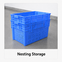 Caisses en plastique de style maille UGET pour le stockage des fruits et légumes, bacs en plastique