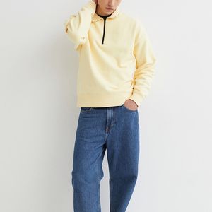 เสื้อสเวตเชิ้ตผู้ชายแบบคอกลมสีพื้นสองสี ผลิตตามสั่ง ผ้าฟลีซรักษ์โลก ทรงปกติ ใส่ได้ในฤดูหนาว คุณภาพสูง รับสกรีนโลโก้ - Product Image 2