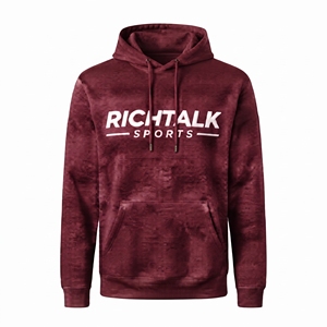Sweat-shirt à capuche bleu clair pour homme, coupe classique, en molleton bouclette, avec impression en caoutchouc en relief, décontracté, pour l'automne, 100 % coton, avec poche - Product Image 4
