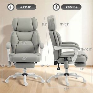 Silla de Oficina Gris Claro para Masajes y Trabajo con Computadora - Product Image 6