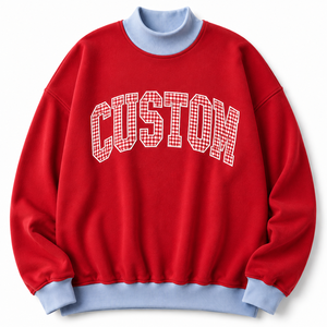 Trendy Sweatshirt Oversized Comfort Fit <b>Layered</b> Mock Neck Style Statement Graphic Front Modern Casual Wear Autumn Knitted <b>Top</b> - Product Image 6