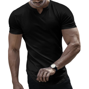 T-shirt à manches courtes pour homme, tissu doux au toucher, extensible et tendance, 100% polyester, tissu frais pour homme - Product Image 6