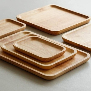 Plateau de service rectangulaire en bois, design minimaliste, couleur unie, durable, qualité alimentaire, passe au lave-vaisselle, écologique - Product Image 3