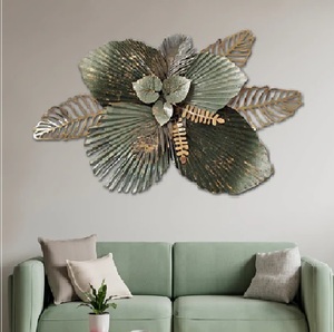 Arte Metálico de Pared Estilo Real, Diseño de Follaje, Silueta de Planta Geométrica Negra, Decoración para el Hogar, Tamaño Mediano, Hecho a Mano - Product Image 2