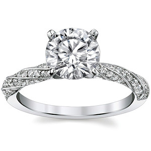 Bague de fiançailles en or jaune 18 carats massif avec diamant torsadé, 1CT/2CT, pour femmes et filles, à porter lors de fêtes. - Product Image 1