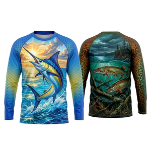 Maillot de pêche personnalisé 100% polyester respirant à séchage rapide, haute qualité, sublimé, manches longues, protection UV, antibactérien - Product Image 5