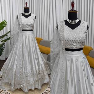 Latest Fashion Heavy Embroidery Work Wedding Lehenga Choli with Reversible Stretchable Features for Women - Product Image 1