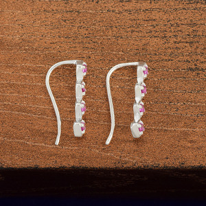Producto Más Vendido en 2026, Pendientes de Plata de Ley 925 con Zafiro Rosa Natural Redondo, Joyería Fina al por Mayor - Product Image 5