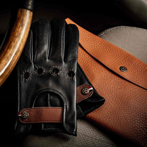 Gants de conduite ergonomiques en cuir véritable de haute qualité pour hommes et femmes, respirants, perforés, classiques, pour voiture, OEM ODM Snap - Product Image 4