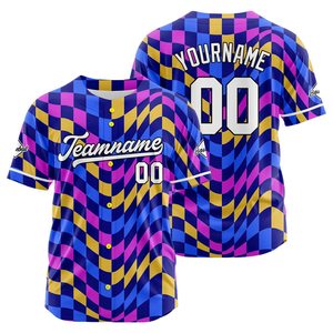 Camiseta de Béisbol Sublimada Personalizada Unisex de Manga Corta con Patrón a Cuadros, Nombre del Equipo 00, Secado Rápido, Poliéster, para Adultos, Todas las Temporadas - Product Image 2