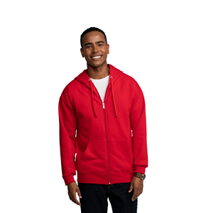 Sudadera con capucha verde sólido para hombre, corte regular, algodón, informal, para otoño, con cremallera completa, color sólido. - Product Image 5