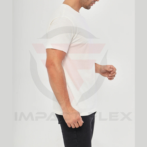 เสื้อยืดคอกลมแขนสั้นผู้ชายสไตล์มินิมอล ผ้าฝ้าย 100% สวมใส่สบาย ปักโลโก้ตามสั่ง ผลิตโดย Impact Flex Apparel - Product Image 2