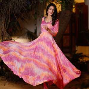 Robe évasée rose-orange taille XS, respirante, idéale pour les occasions décontractées - Product Image 4