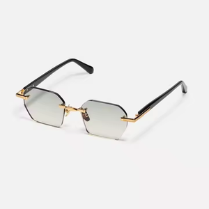 Customized Metal <b>Retro</b> High-quality Rimless Frame New Fashionable Luxury <b>Sunglasses</b> UV400 AR Blue Lenses Unisex 3509 - Product Image 1