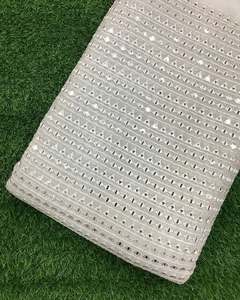 Luxury Sequin Embroidery Lace Fabric Floral Beaded Mesh Fabric African Wedding Party Dress Material - Product Image 4