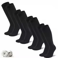 Chaussettes de compression hautes pour femmes, fines, unies, avec soutien du mollet, noires, nude, beige, différentes couleurs, prix de gros - Product Image 4