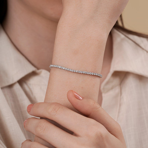 Pulsera de Diamantes de Laboratorio de Primera Calidad, Corte Brillante Redondo, Diamantes Certificados E-F VVS2, Joyería Clásica y Elegante para Mujer - Product Image 3