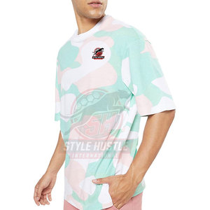 Camiseta extragrande para hombre con logo personalizado impreso a bajo precio, 100% algodón, corte holgado, para hacer ejercicio. - Product Image 3