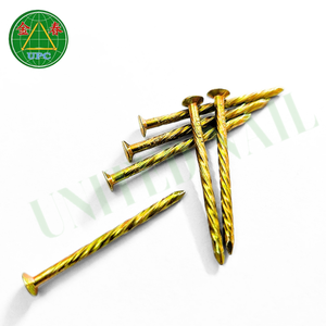 Clou à tête quadrillée en acier plaqué jaune de qualité supérieure, performance longue durée, résistant à la corrosion, avec tige lisse/visable pour le travail du bois - Product Image 3