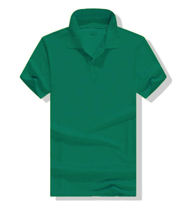 Polo à manches courtes vert uni pour homme, décontracté, tricoté, coupe classique, avec boutons - Product Image 1