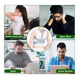 Correttore della postura regolabile da donna tutore per la schiena invisibile per la curvatura allevia il dolore del collo della spalla supporto per la parte superiore della schiena - Product Image 6