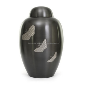 โกศศพทำจากทองเหลืองทรงโดมเคลือบสีเทาโกศศพสำหรับขี้เถ้าของมนุษย์ - Product Image 6