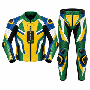 Premium Quality Split Track <b>Racing</b> Leather Suit Two-Piece Perforated Motorcycle Biker Outfit Cowhide Leather <b>Racing</b> <b>Jacket</b> Pant - Product Image 1