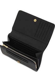Minimalist Genuine Leather <b>Card</b> <b>Wallet</b> 7 Inch Zipper Closure Black - Product Image 2