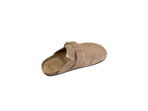 Mules en daim à bout fermé avec boucle, semelle intermédiaire en liège, semelle extérieure en caoutchouc antidérapante, tendance mode toutes saisons - Product Image 2