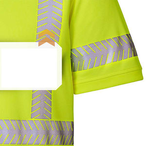 T-shirt de sécurité haute visibilité à manches courtes avec logo personnalisable, en polyester mesh réfléchissant, vêtements de travail haute visibilité pour hommes - Product Image 4