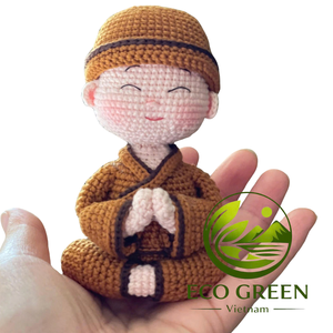 Petites poupées zen en crochet faites à la main, figurines amigurumi pour la décoration de bureau, espaces de méditation, cadeaux bouddhistes et boutique de cadeaux - Product Image 5