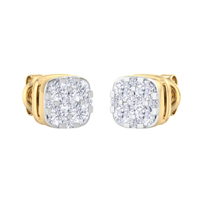 Elegantes Pendientes Cuadrados de Oro con Diamantes, Aretes de Moda para Mujer, Joyería Brillante con Incrustaciones de Diamantes, Regalo al por Mayor - Product Image 2