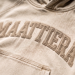 Conjunto de Sudadera con Capucha y Pantalones Anchos de Mezclilla Lavada Beige para Mujer, Estilo Urbano, Proveedor Mayorista OEM ODM Personalizado - Product Image 6