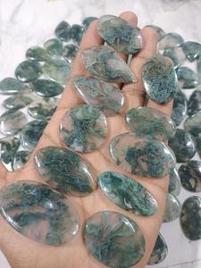 Natural <b>Moss</b> Agate Cabochons Lot Wholesale <b>Green</b> <b>Moss</b> Agate Gemstones Lot For Making - Product Image 1