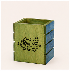 Handcrafted Eco-Friendly Wooden Cutlery Holder With Elegant <b>Bird</b> Motif Premium Kitchen Utensil <b>Stand</b> & Multi-Purpose Dining - Product Image 3