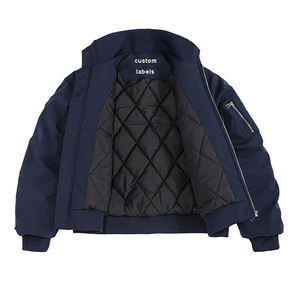 Mens Bomber Jacket Heavyweight Zip Up Winter <b>Coat</b> Casual Streetwear Outerwear for Retail Brands Wholesale Apparel Factory Supply - Product Image 1