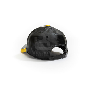 Casquette de baseball unisexe en cuir PU, 6 panneaux, color block, style sportif - Product Image 4