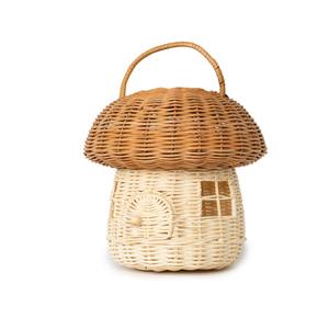 Top Bags Supplier Kids <b>Handbags</b> Cute Rattan Mushroom fairy House Basket Bag for Boys and <b>Girls</b> - Product Image 2