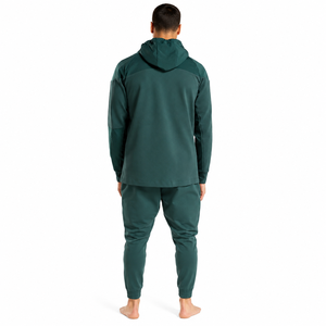 Custom Green Premium Full <b>Zip</b> <b>Hooded</b> Tracksuit Men's Athletic Breathable Cotton Jogger Set Regular Fit Winter Casual Sportswear - Product Image 4