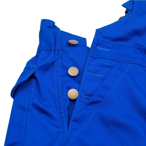 ชุดเอี๊ยมทำงาน Dangri Unisex สีน้ำเงิน ผ้าโพลีเอสเตอร์ 65% ได้รับการรับรองมาตรฐาน CE ระบายอากาศได้ดี มีกระเป๋า สายรัดปรับได้ ป้องกันเข็มแทง พิมพ์ลายสกรีน - Product Image 6