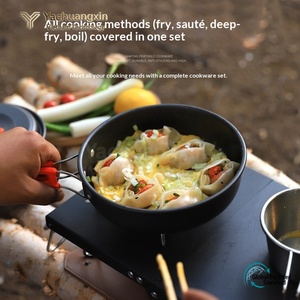 Poêle à frire portable d'extérieur pour 2-3 personnes, petite poêle antiadhésive pour camping et pique-nique - Product Image 2