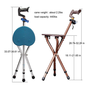 Canne de tir portable et personnalisable avec siège, perche télescopique réglable, sangle en cuir, pour la marche en extérieur, la chasse, la pêche et les événements - Product Image 3