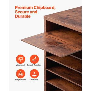 Organizzatore per Ufficio e Casa a 24 Scomparti in Legno con Ripiani Rimovibili e Vassoi Portadocumenti in Truciolato - Product Image 3