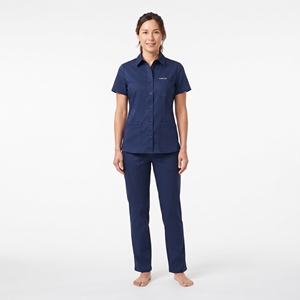 Women's Medical <b>Scrub</b> <b>Top</b> Short Sleeve Button Front Lightweight Breathable Nurse Uniform Jacket with Pockets - Product Image 1