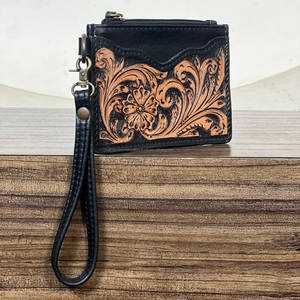 Cartera de Cuero Genuino Hecha a Mano, Elegante y Bonita, con Cierre, para Monedas y Tarjetas de Crédito, Estilo Occidental - Product Image 3