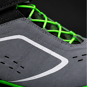 Botas de Motocicleta AULTRA ONE ENTERPRISES de Cuero Genuino Gris y Negro, con Cierre de Velcro en el Tobillo, Forro Transpirable Ligero de Nomex - Product Image 5