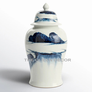 Vases en céramique et porcelaine de luxe, finition blanche, style pot à gingembre, portables, pour la décoration de la maison, centre de table, ornements - Product Image 5